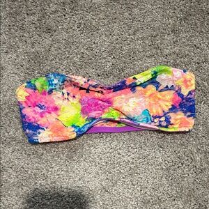 PINK Colorful Floral Lace Bandeau